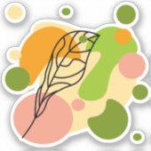 興味深い抽象芸術葉スポット シール (正面)