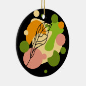 興味深い抽象芸術葉スポット セラミックオーナメント (右)