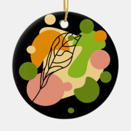 興味深い抽象芸術葉スポット セラミックオーナメント