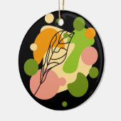 興味深い抽象芸術葉スポット セラミックオーナメント (左)