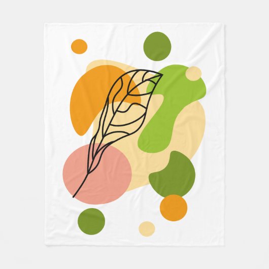 興味深い抽象芸術葉スポット フリースブランケット (正面)