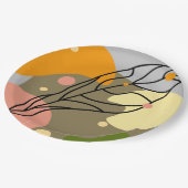 興味深い抽象芸術葉スポット ペーパープレート (アングル)