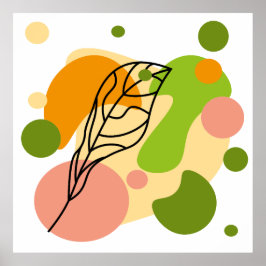 興味深い抽象芸術葉スポット ポスター