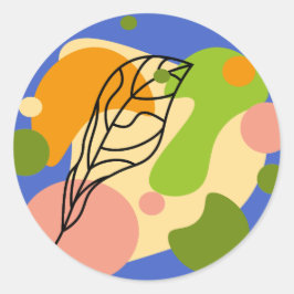 興味深い抽象芸術葉スポット ラウンドシール