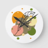 興味深い抽象芸術葉スポット ラウンド壁時計 (正面)