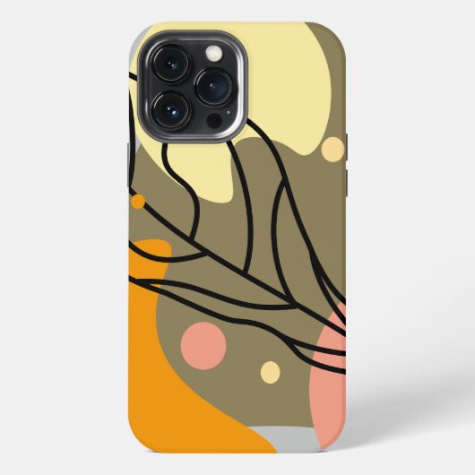 興味深い抽象芸術葉スポット iPhoneケース (裏面)