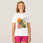 興味深い抽象芸術葉スポット Tシャツ (正面フル)