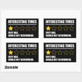 興味深い時代 – 非常に悪い推奨しない 長方形シール (シート)