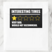 興味深い時代 – 非常に悪い推奨しない 長方形シール (バッグ)