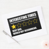 興味深い時代 – 非常に悪い推奨しない 長方形シール (封筒)