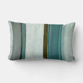 「興味」のティール(緑がかった色)の抽象美術 ランバークッション (裏面)