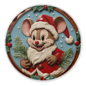 興奮したクリスマスマウス セラミックノブ (正面)