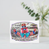 興奮したピエロのトップハット ポストカード (スタンド正面)