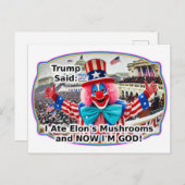 興奮したピエロのトップハット ポストカード (正面/裏面)