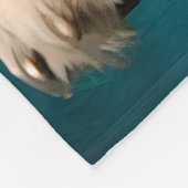 興奮した犬の水中スイミングデザイン フリースブランケット (角)