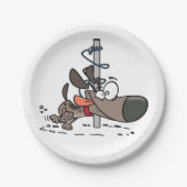 興奮した犬 ペーパープレート (正面)