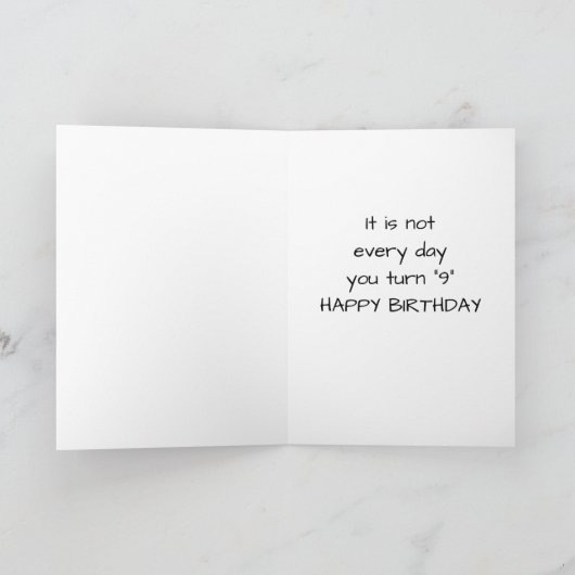 興奮したPUPが*9番目の誕生日*カードを送信 カード (内部)