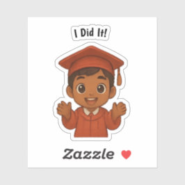 興奮して卒業した シール