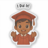 興奮して卒業した シール (正面)