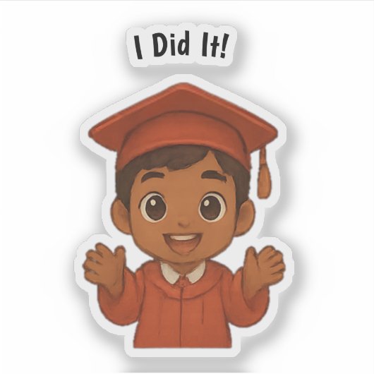 興奮して卒業した シール (正面)