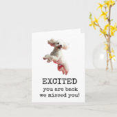 興奮して戻って、ウェルカムバックカード カード (黄色い花)