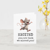 興奮して戻って、ウェルカムバックカード カード (黄色い花)