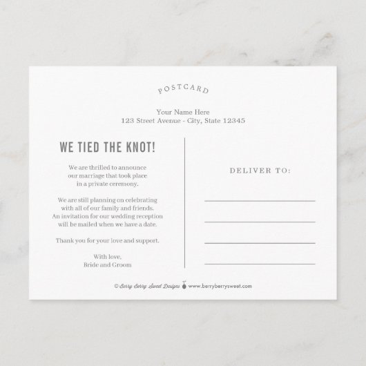 興奮し過ぎる編集可能結婚カラーの発表 ポストカード (裏面)