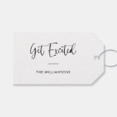 興奮する |ミニマルタイポグラフィ パーソナライズされた ギフトタグ (正面(横))