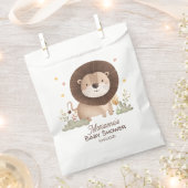 興奮に燃える可愛いライオンの赤ちゃんシャワー フェイバーバッグ (クリップ留めされた状態)