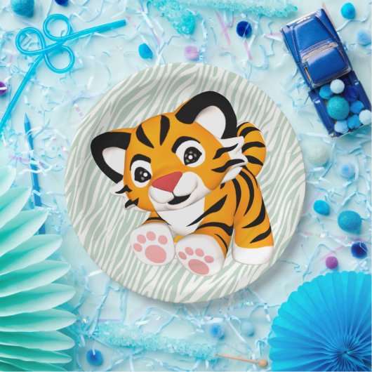 興奮のプレートと野生ベビートラ ペーパープレート (パーティー)