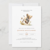 興奮を呼び起こすライオンの赤ちゃんシャワー 招待状 (正面)