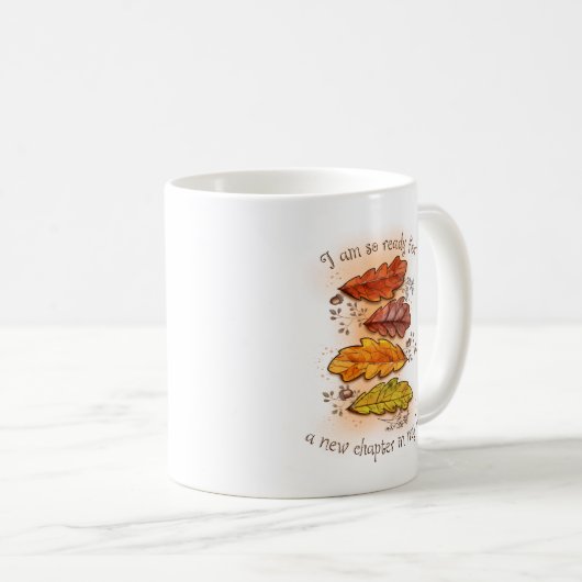 興奮インスピレーション秋オレンジオータム離れ引用文 コーヒーマグカップ (正面右)