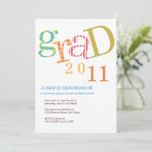 興奮カラフル卒業の発表 招待状 (スタンド正面)