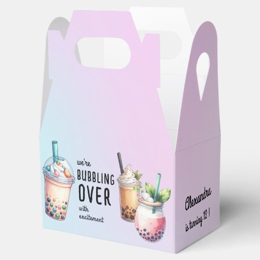 興奮ボバ茶の誕生日で泡立つ フェイバーボックス (オープン)