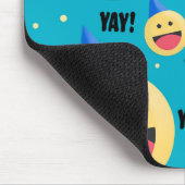 興奮Happy YAY絵文字inパーティーハットホリデーポス マウスパッド (コーナー)