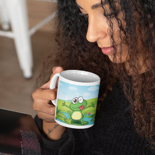 舌おもしろいを出したカエル コーヒーマグカップ