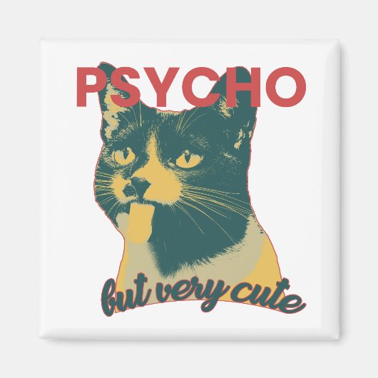 舌おもしろいを出した猫 マグネット (正面)