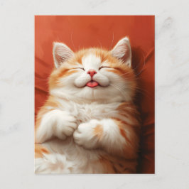 舌おもしろいを出して眠る猫 ポストカード