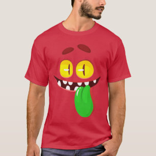 舌おもしろいを出す漫画の怪物顔 Tシャツ