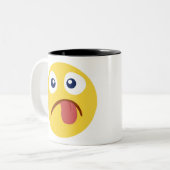 舌から出る絵文字 ツートーンマグカップ (正面左)
