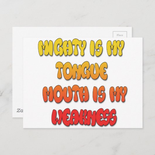 舌がもつれちゃった:面白い舌の名言 カラフル テキスト アート ポストカード (正面/裏面)