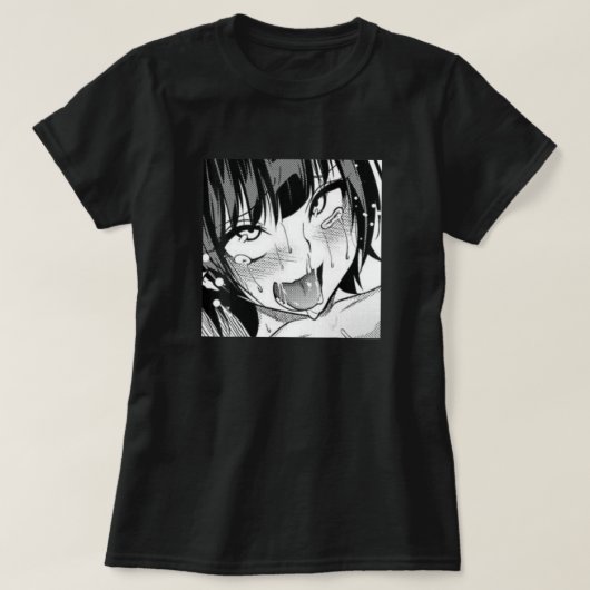舌と手を出したアエガオアニメガールWeeb T Tシャツ (デザイン正面)