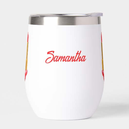 舌に赤い口紅と名前をカスタムする (左面)