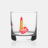 舌に赤い口紅と名前をカスタムする ウイスキーグラス (裏面)