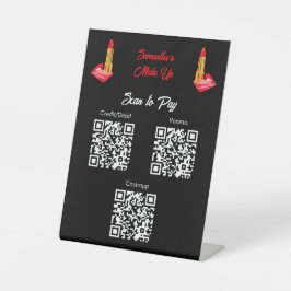 舌に赤い口紅 カスタム名付きブラック 台座サイン