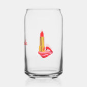 舌に赤い口紅 黒 カスタム名入り ガラス缶 (裏面)