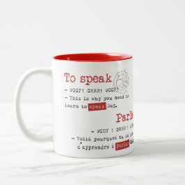 舌のギフト。 Leはdes langues.を着ます ツートーンマグカップ