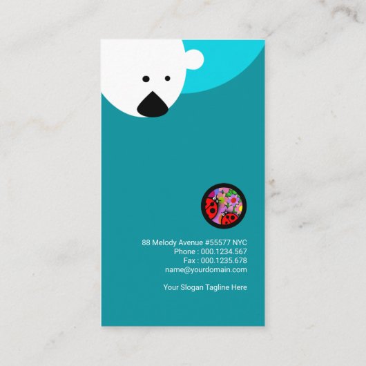 舌のベビーシッターをすることを突き出ているかわいい白くま 名刺 (裏面)