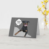 舌の大きな黒犬は考え「あなた」だ カード (黄色い花)