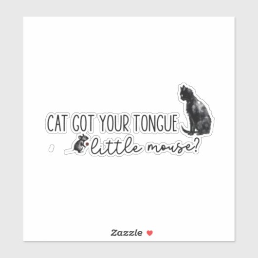 舌の得小さなマウスを猫に、手付けアデラインを持つ シール (シート)